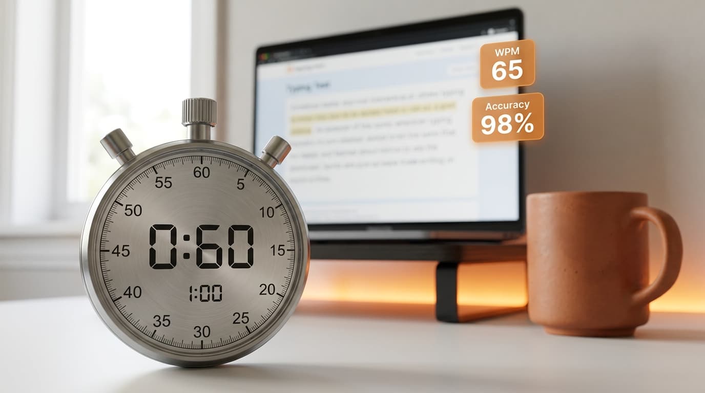 1-Minute Typing Test: Free Online WPM Check in 60 Seconds (No Sign-Up)