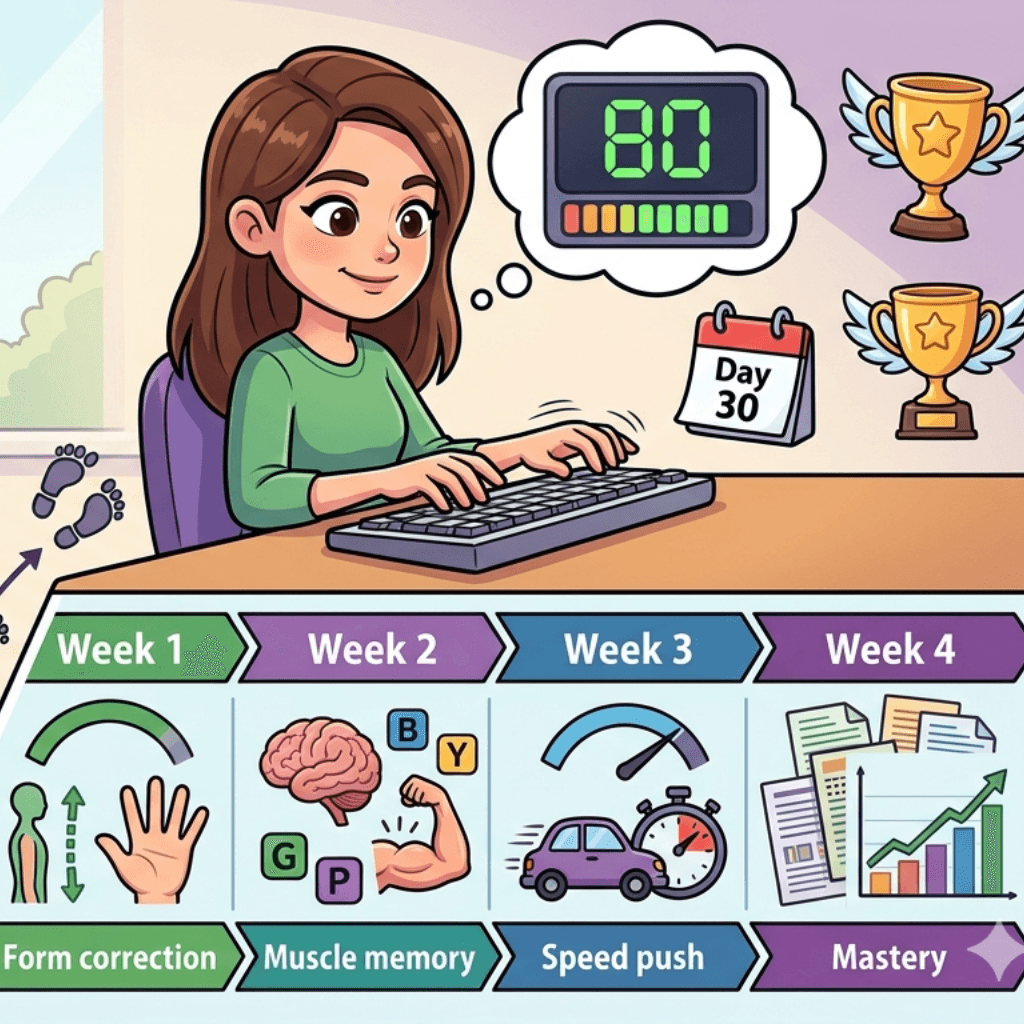 How to Increase Typing Speed from 30 to 80 WPM in 30 Days